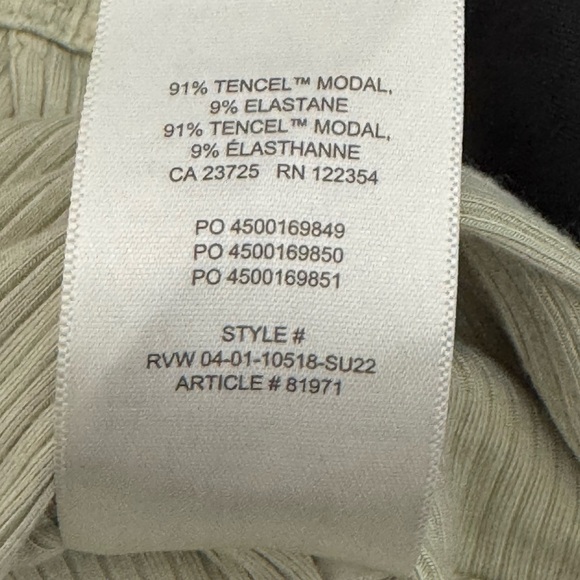 Wilfred Ribbed Twist Front Crop Top Sage Green Large Modal Blend Aritzia - Picture 7 of 9